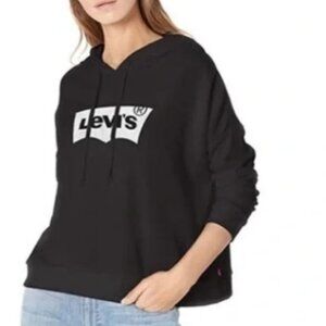 Levi's Women's Black Hoodie with Metallic Logo